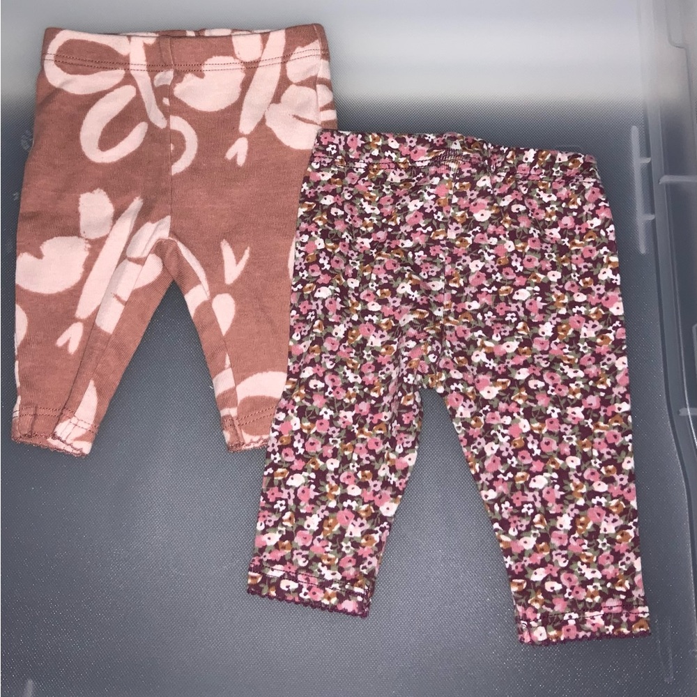 Carter's Pink and Brown Kids Leggings Set